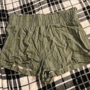 Forever 21 green and white striped high waisted shorts size large